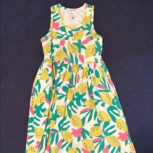 Hanna Andersson Lemon Print Dress - Yellow, Green, Pink